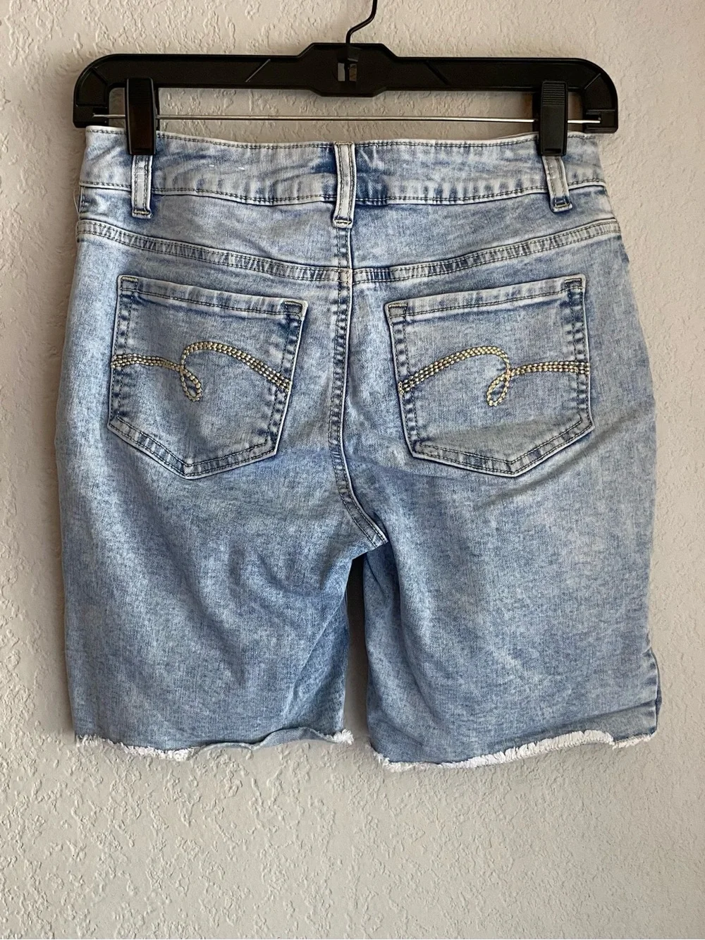 Justice Light Blue Distressed Denim Bermuda Shorts
